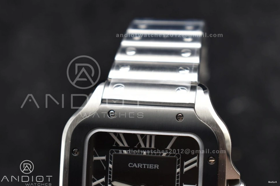 MIYOTA Black de Best SS 1:1 Santos Edition Dial on Cartier BVF SS Gray Bracelet 40mm Bezel 9015 0401